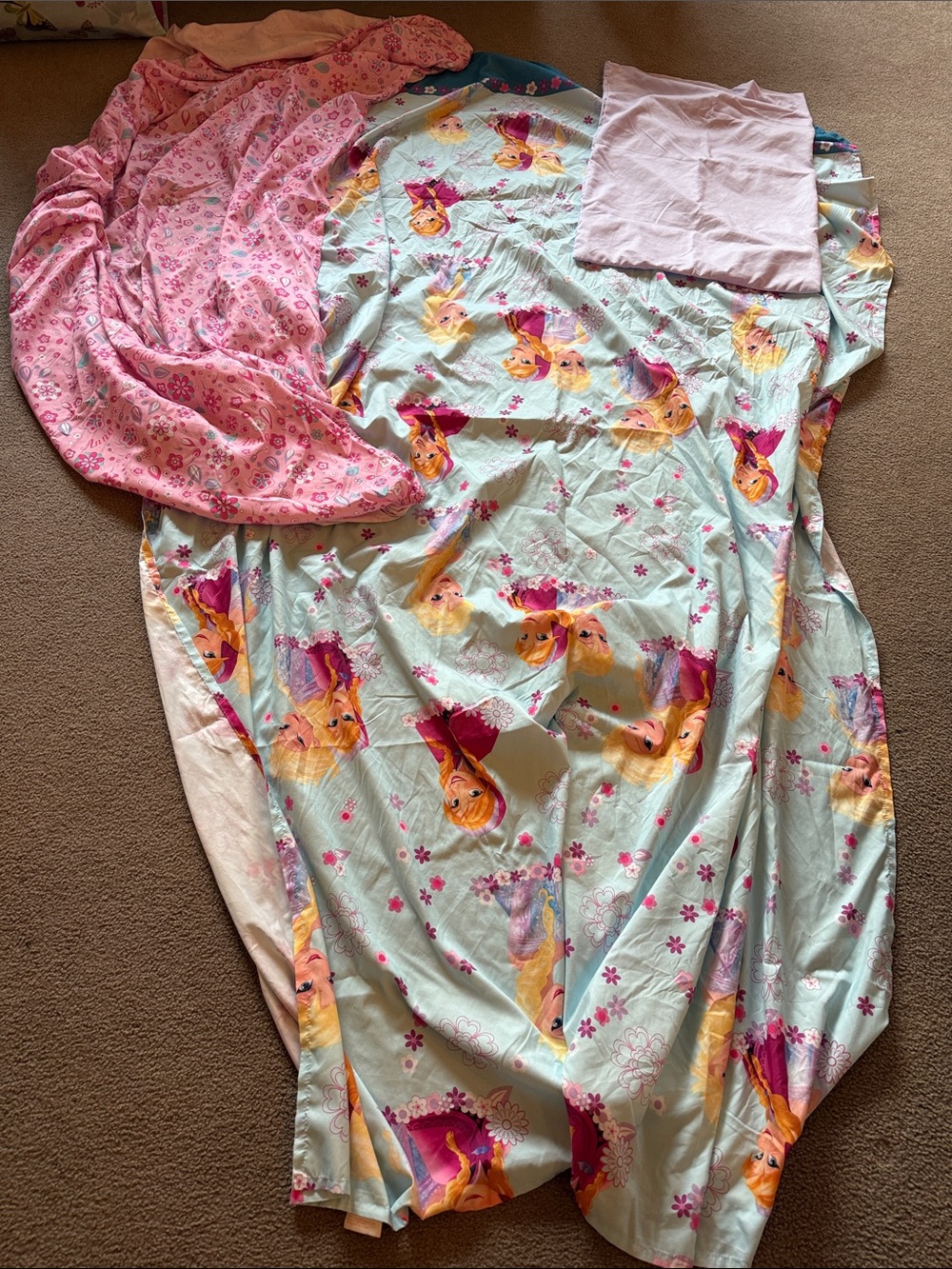 Disney Frozen Princess Twin Sheet Set - Pink & Light Blue